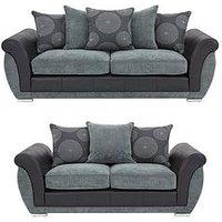 Danube Fabric/Faux Leather 3 Seater + 2 Seater Sofa Set (Buy And Save!) - Fsc Certified