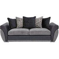 Hilton Fabric And Faux Leather 3 Seater Scatter Back Sofa