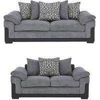 Phoenix Fabric And Faux Leather 3 Seater + 2 Seater Sofa Set (Buy And Save!) - Fsc Certified