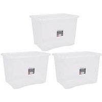Wham Set Of 3 80 Litre Plastic Storage Boxes