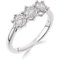 Love Diamond 9Ct White Gold 50 Point Diamond Trilogy Ring