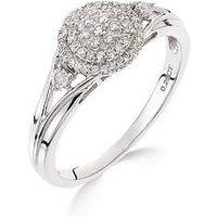 Love Diamond 9Ct White Gold 18 Point Diamond Cluster Ring