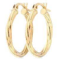 Love Gold Bracci 9Ct Yellow Gold 19Mm Swirl Hoop Creole Earrings