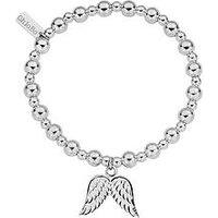 Chlobo Sterling Silver Mini Small Ball Double Angel Wing Bracelet