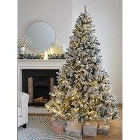 Very Home 7Ft Flocked Pre-Lit Downswept Pine Christmas Tree