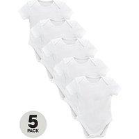 Everyday Baby Unisex 5 Pack Short Sleeve Bodysuits - White