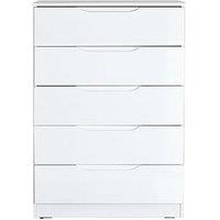 One Call Monaco Ready Assembled High Gloss 5 Drawer Chest