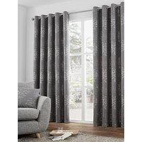 Curtina Elmwood Jacquard Lined Eyelet Curtains