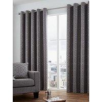 Curtina Camberwell Jacquard Lined Eyelet Curtains