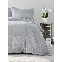 Silentnight Super Soft Teddy Fleece Duvet Cover Set - Silver