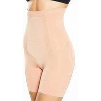 SPANX Women's OnCore High Waist Mid-Thigh Shorts $72 Soft Nude Size XL ZP-6964
