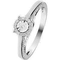 Love Diamond 9Ct White Gold 25 Points Diamond Ring With Shoulder Detail