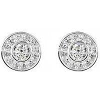The Love Silver Collection Sterling Silver Cubic Zirconia Halo Studs