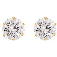 Love Gold 9Ct Yellow Gold 8Mm Cubic Zirconia Stud Earrings