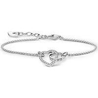Thomas Sabo Sterling Silver Cubic Zirconia Heart Together Forever Link Bracelet