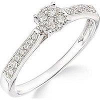 Love Diamond 9Ct White Gold 25 Points Of Diamonds Ring With Stone Set Shoulders