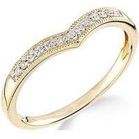 Love Diamond 9Ct Yellow Gold Diamond Set Wish Bone Ring