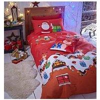 Catherine Lansfield Santas Christmas Presents Duvet Cover Set - Red