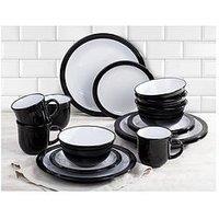 Waterside Camden 16-Piece Dinner Set &Ndash; Black