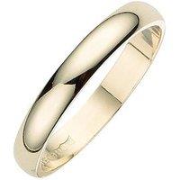 The Love Collection 18 Carat Yellow Gold D-Shaped Wedding Band - 3Mm