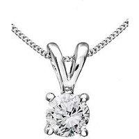 Love Diamond 9 Carat White Gold 33 Point Diamond Solitaire Necklace