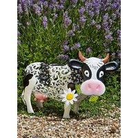 Smart Solar Solar Silhouette Daisy Cow Garden Ornament