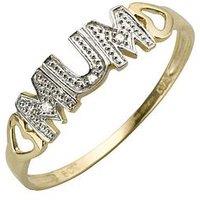 Love Gold 9 Carat Yellow Gold Diamond - Set Mum Ring