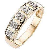 Love Diamond 9 Carat Gold 15 Point Diamond Set Band Ring