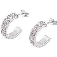 The Love Silver Collection Sterling Silver Crystal PavÉ Half Hoop Earrings