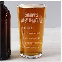 The Personalised Memento Company Beer-O-Meter Pint Glass