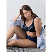Miss Mary Of Sweden Soft Cup Bra With Padded Side Support - Navy