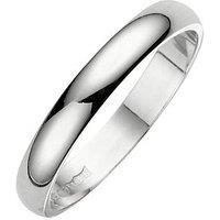 The Love Collection 18 Carat White Gold D Shaped Wedding Band 3Mm