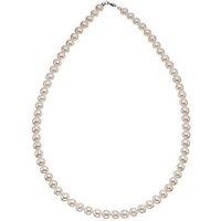 The Love Collection 9 Carat White Gold Single Strand Pearl Necklace