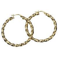 The Love Collection 9 Carat Yellow Gold Twisted Ribbon Earrings