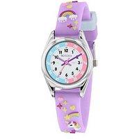 Tikkers White Dial Unicorn Lilac Strap Kids Watch