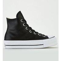 Converse Womens Leather Lift Hi Top Trainers - Black