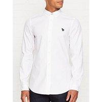 Ps Paul Smith Zebra Badge Long Sleeve Tailored Fit Shirt - White