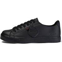 Kickers Tovni Leather Lace School Shoes - Black