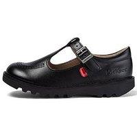 Kickers Kick T Bar Patent Leather Shoe - Black