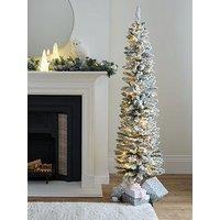 Very Home 6Ft Flocked Emperor Pre Lit Pencil Christmas Tree