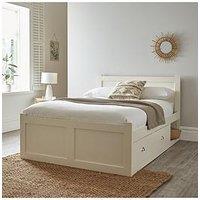 Very Home Geneva Bed Frame With Mattress Options (Buy And Save!) - Cream - Fsc Certified - Bed Frame With Microquilt Mattress