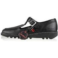 Kickers Kick Lo Aztec Leather Flat Shoe - Black