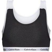 Calvin Klein Girls 2 Pack Bralettes - White/Black