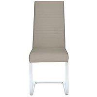 Very Home Pair Of Jet Faux Leather Cantilever Dining Chairs - Grey