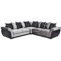 Alexa Fabric And Faux Leather Scatter Back Corner Group Sofa - Fsc Certified