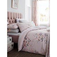 Catherine Lansfield Canterbury Floral & Glitter Duvet Cover Set - Blush Pink