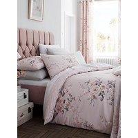 Catherine Lansfield Canterbury Floral Glitter Duvet Cover Set - Blush Pink