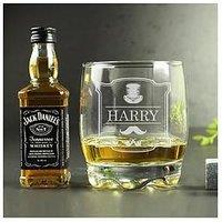 The Personalised Memento Company Personalised Gentleman'S Glass With A Miniature Jack Daniel'S