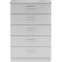 One Call Sanford Ready Assembled High Gloss 5 Drawer Chest