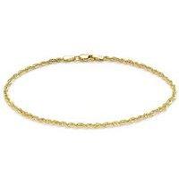 Love Gold 9Ct Gold Sparkle Rope Chain Bracelet